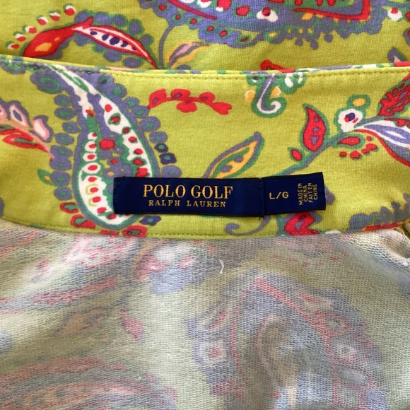 Ralph Lauren Polo Golf Half Zip Pullover Paisley Print French Terry Bright Color - Picture 8 of 11